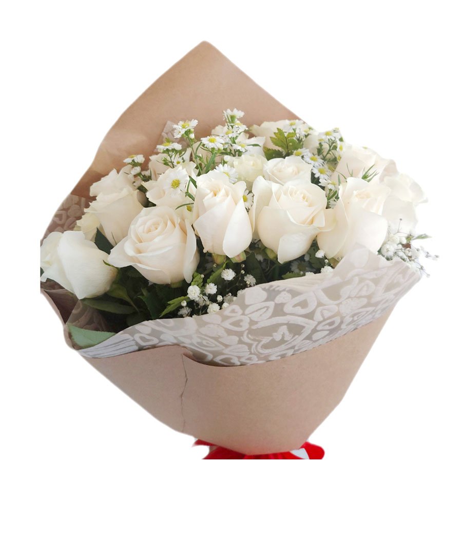 Bouquet de 18 rosas blancas | Floristeria Mil Flores